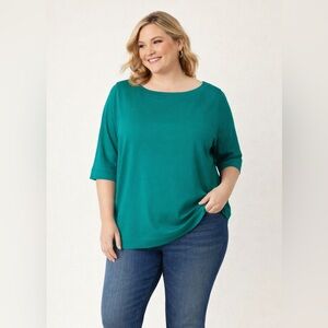Chicos blouse Pima Cotton size XL Chicos size 3 Green